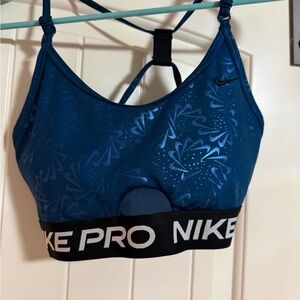 Nike Pro Women's Floral Blue Sports Bra